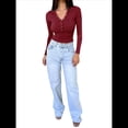 thumbnail image 3 of Camisas de Larga para Mujer, Ropa de Otoño, Blusas Henley, Blusas Informales de Negocios Acanaladas, Conjuntos de Moda. Vino Tinto M, 3 of 8