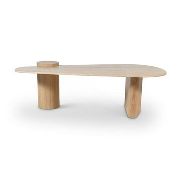 Meridian Furniture Taverna Natural Travertine / Oak Wood / Plywood Coffee Table
