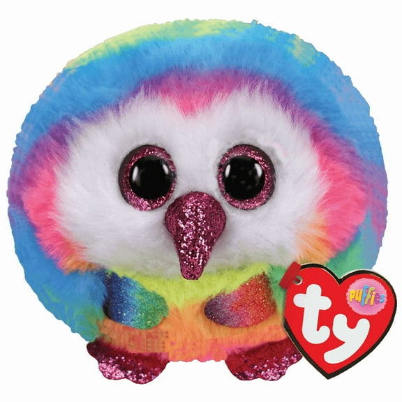Ty Puffies (Beanie Balls) - Owen the Owl  - Stuffed Animal