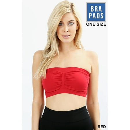 

Women s & Juniors Basic 7 Seamless Padded Tube Top Bra Bandeau