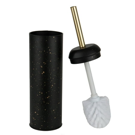 Elle Décor Speckled Toilet Brush & Holder in Black