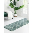 thumbnail image 4 of Unique Loom Trellis Shag Collection Area Rug - Ruby (2' x 8' Runner Light Blue/Ivory), 4 of 12