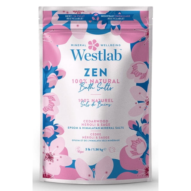 Westlab Zen - Epsom & Himalayan Bathing Salts with Cedarwood, Neroli & Sage Oils | 100% natural, 100% vegan, 100% cruelty-free