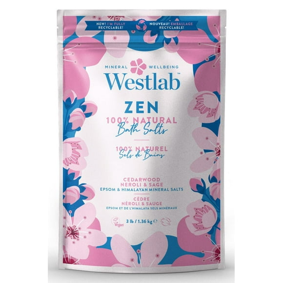 Westlab Zen - Epsom & Himalayan Bathing Salts with Cedarwood, Neroli & Sage Oils | 100% natural, 100% vegan, 100% cruelty-free