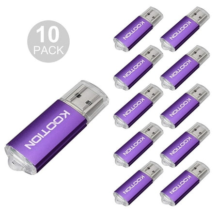 KOOTION 10pcs 4GB USB 2.0 Flash Drive Memory Stick Thumb Storage Pen Disk, Purple(4G, (4g Flash Drive Best Price)