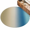 thumbnail image 2 of Round Area Rugs 3.3Ft, Blue Beige Ombre Non-Slip Washable Circle Rugs Carpet, Contemporary Art Abstract Aesthetics Indoor Outdoor Rug Floor Mats Throw Runner for Bedroom Living Room Bathroom, 2 of 8