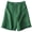 Green, variant on Joernso Women Summer Shorts Pocket Breathable Solid Color Straight Knee Length Daily Wear Loose High Waist Wide Leg Lady Shorts Female Clothes