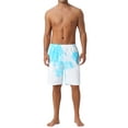 thumbnail image 2 of INSPIRE CHIC Mens Summer Colorful Tie-dyed Pattern Drawstring Elastic Waist Board Shorts 30 Blue White, 2 of 5