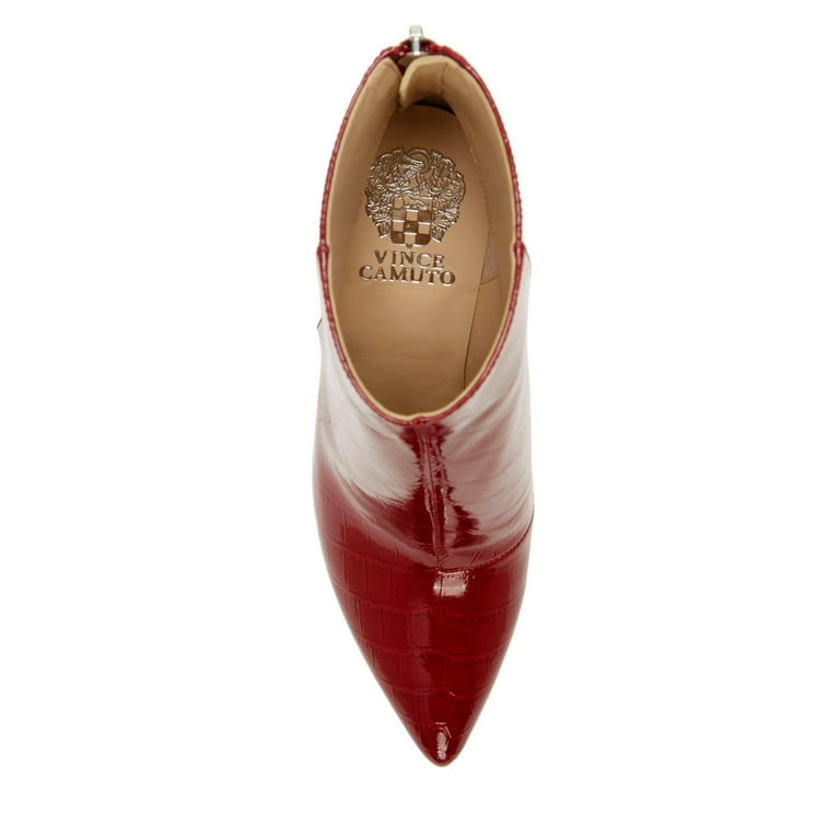 Burgundy shop patent booties