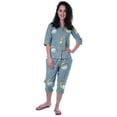 thumbnail image 2 of Moomaya Printed Cotton 3/4 Sleeve Shirt With Capri 2 Piece Nightwear Set Sleepwear For Womens, 2 of 7