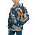 thumbnail image 2 of KLL Unisex Kids Boys Girls Hooded Pocket Pullover Hoodies-Cute Koi Fish Serenity, 2 of 5