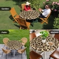 thumbnail image 4 of Leopard Round Tablecloth for 36-44 Inch Tables, Fitted Table Cover with Elastic Edge, Farmhouse Brown Animals Art Modern Waterproof Outdoor Table Cloth Protector for Patio Garden Dinner Picnic, 4 of 9