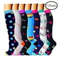 thumbnail image 2 of EnJoCho Unisex 7 Pairs Socks Brede Kalf Compressie Sports Socks Stretchable Compression Stockings For Outdoor Sports Flexible Leg Support Sleeves For Hikers, 2 of 3