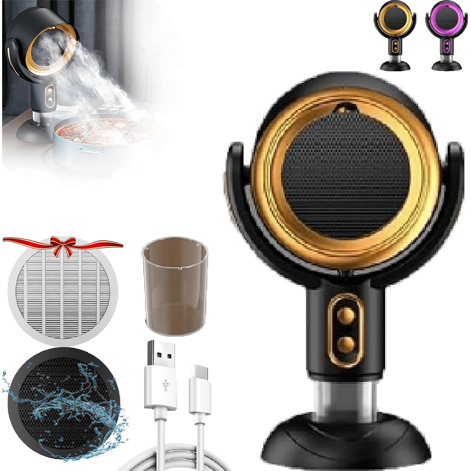 TripleHBB Smoke Fan for Smoking Indoorsv,Portable Electric Smoke Away Fan, Rechargeable Air Purifier for Removes Smoke and Odors Smokes Purifier Filters, Smokeaway Fan for Cooking