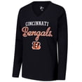 thumbnail image 2 of Women's G-III 4Her by Carl Banks Black Cincinnati Bengals Post Season Long Sleeve V-Neck T-Shirt, 2 of 3