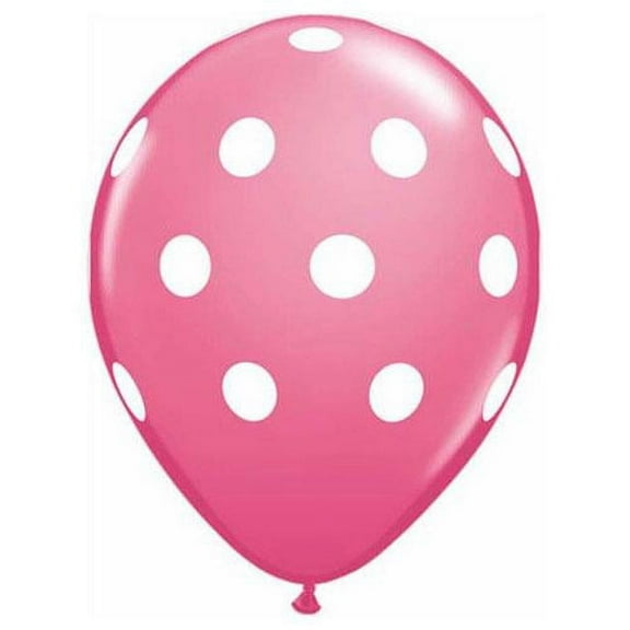 LOONBALLOON Baby-Shower Balloons, 11″ BIG POLKA DOTS - ROSE