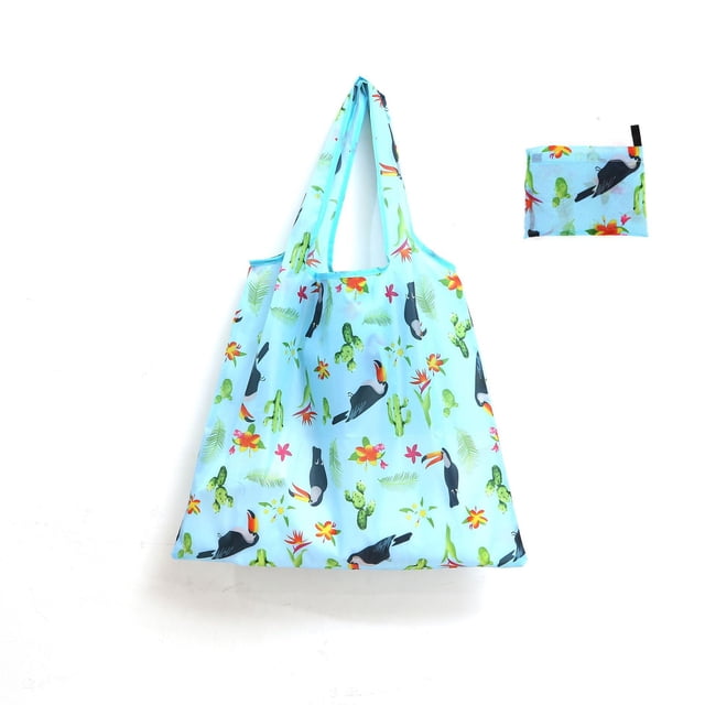 Bolsa de compras plegable de gran capacidad Bolsa plegable ecológica Bolsa de almacenamiento portátil impresa creativa y portátil