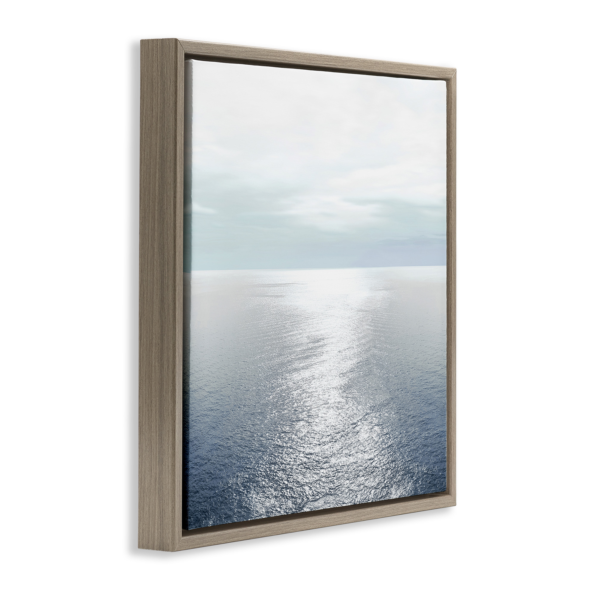 Stupell Industries Ocean Ripples Scenery Landscape Photography Brown Floater Framed Canvas Art Print Wall Art, 25 x 25