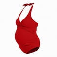 thumbnail image 6 of mgoYE Maternity Swimsuit One Piece Elegant V Neck Pregnancy Swimwear Bathing Suit(RD1,XL), 6 of 7