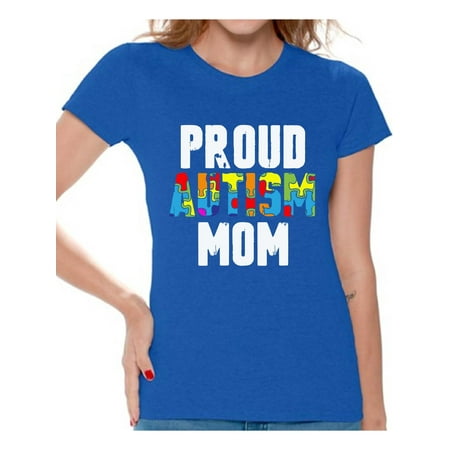 Awkward Styles Proud Autism Mom Shirts Autism Awareness Mom T-shirt Autism Gifts for Her Autistic Spectrum Awareness Tshirt Proud Mother Autistic Support Shirts for Women Autism Awareness T Shirt