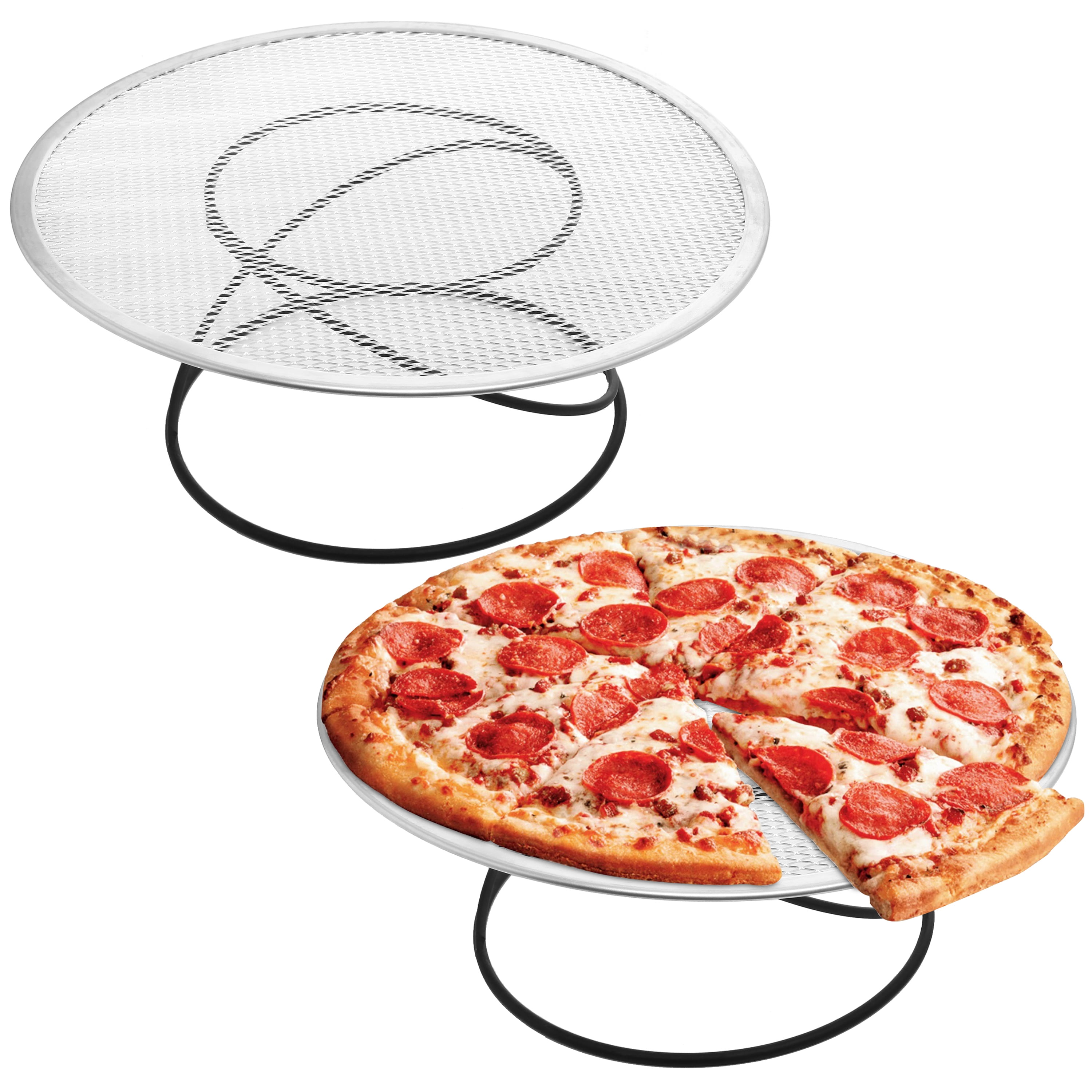 Tabletop Black Metal Pizza Pan Riser Stands, Food Platter Tray Display –  MyGift