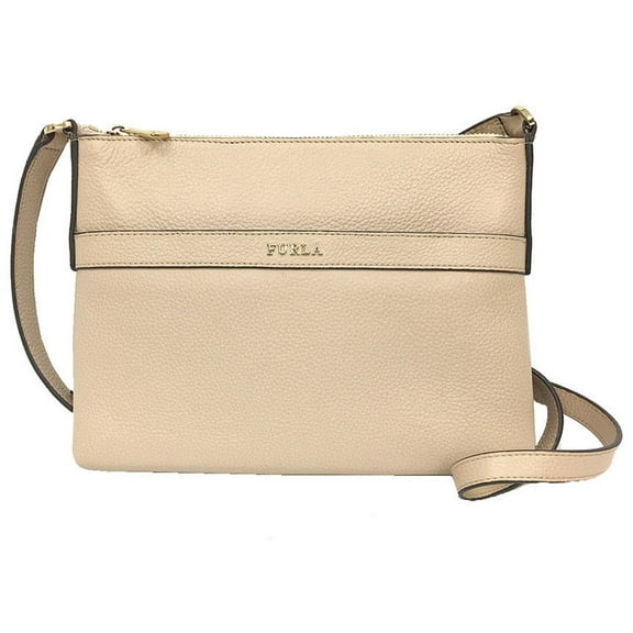 Pre-Owned FURLA Pochette Shoulder Pouch Bag Leather Beige Women's (Good)