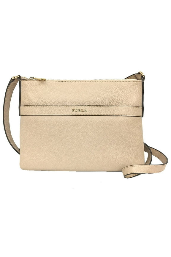 Pre-Owned FURLA Pochette Shoulder Pouch Bag Leather Beige Women's (Good)