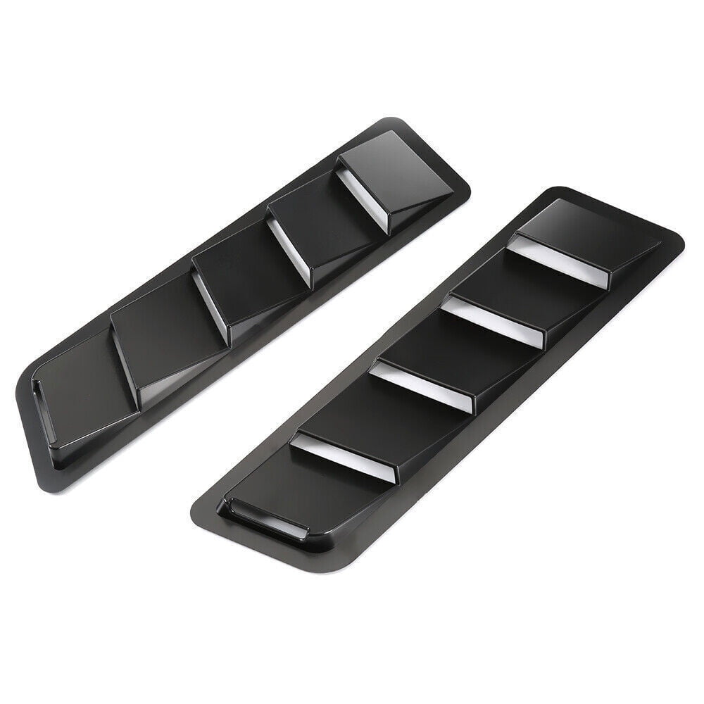 Black Car Hood Vent Scoop Kit Cold Air Flow Intake Louvers Cooling
