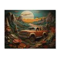 thumbnail image 3 of Designart "Offroad Adventures Orange Pickup Truck" Transportation Print on Natural Pine Wood, 3 of 5