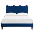 thumbnail image 6 of Modway Current Performance Velvet King Platform Bed in Navy, 6 of 10