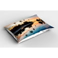 thumbnail image 2 of Ambesonne Landscape Pillow Sham 2 Pack, Sunset Moorea Island, 30"x20", Yellow Coral Blue, 2 of 3