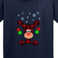 thumbnail image 4 of Inktastic Cute Flannel Reindeer with Christmas Bulbs and Snowflakes Youth T-Shirt, 4 of 5