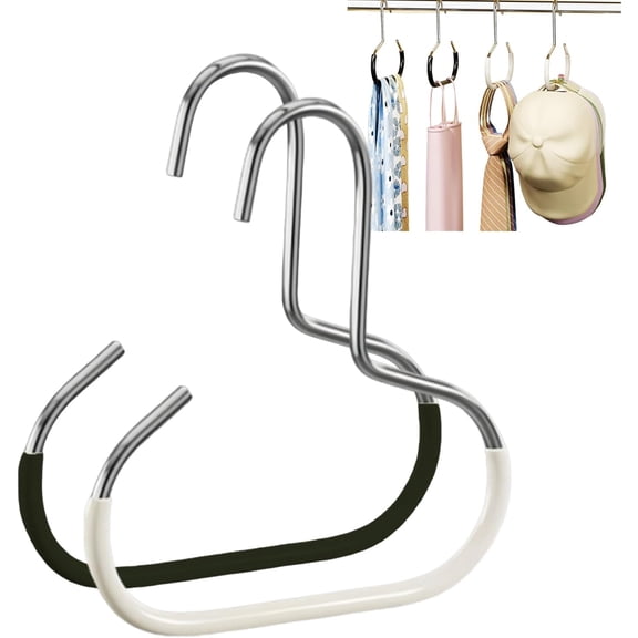 Closet Hat Hanger Organizer,TTOOGO Steel Multi Hook Closet Organizer for Hats Scarves Ties Belts, Non Slip PVC Coated Clothes Hanger Storage Rack