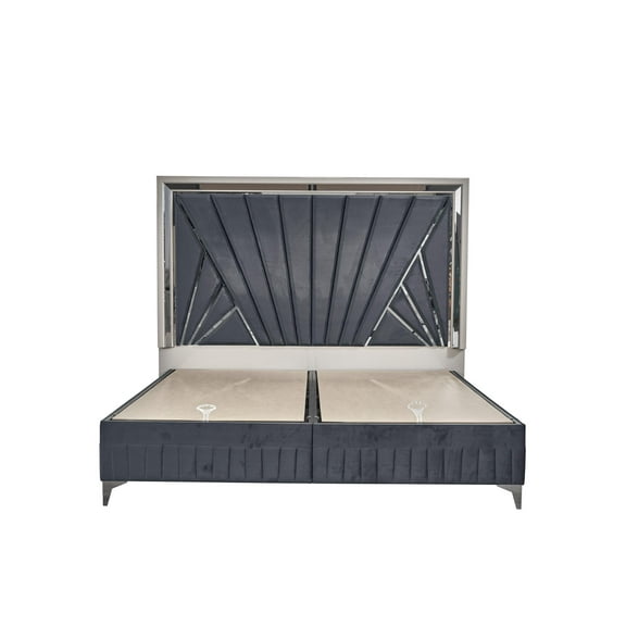 Lavita Contemporary Style Queen Size  Bed made with Wood in Black & Gold