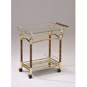 Luxe Serving Cart Gold Plated & Clear Glass