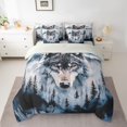 thumbnail image 2 of Homewish Cartoon Wolf Animal Bedding Comforter Set 7pcs for Boy, Snow Mountain King Bedding Sets, Rustic Farmhouse Theme Reversible Bed Sheets, Super Cozy Room Decor, 2 of 7