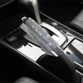 thumbnail image 2 of 3 PICS Bling Bling Crystal Rhinestones Universal Auto Car Handbrake Cover Handle Cover Luster Diamond Car Decor Accessories (Silver), 2 of 7