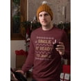 thumbnail image 2 of Single N' Ready To Jingle Sweatshirt Men -Smartprints Designs, Male 5X-Large, 2 of 4