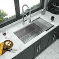 thumbnail image 2 of Undermount Kitchen Sink, Undermount Kitchen Sink - 32"x18"x9" Stainless Steel 16 Gauge Deep Single Bowl Sinks, Brushed Nickel Stainless Steel Kitchen Sink,Stainless Steel Farmhouse Kitchen Sink, 2 of 7