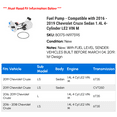 thumbnail image 2 of Fuel Pump - Compatible with 2016 - 2019 Chevrolet Cruze Sedan 1.4L 4-Cylinder LE2 VIN M - AC Delco, 2 of 2