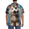 thumbnail image 3 of Fotbe Blue Sky Cute Wolf Camisa Estampada de Manga Corta para Hombre, Casual de Verano, Estilo Playero, Sin Arrugas-X-Large, 3 of 5