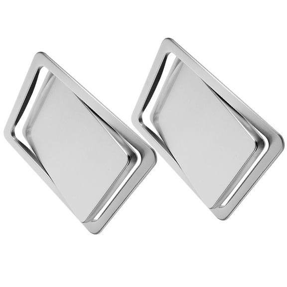 LOLIPPYY 2Pcs Space Saving Recessed Stainless Steel Trash Lid for Countertop Garbage Bins