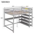 thumbnail image 5 of Tcbosik Full Size Loft Bed With Storage Shelves And Under-Bed Desk, Gray, 5 of 9
