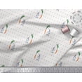 thumbnail image 2 of Soimoi Japan Crepe Satin Fabric Carrot & Rabbit Dots Print Fabric by Yard 42 Inch Wide, 2 of 3