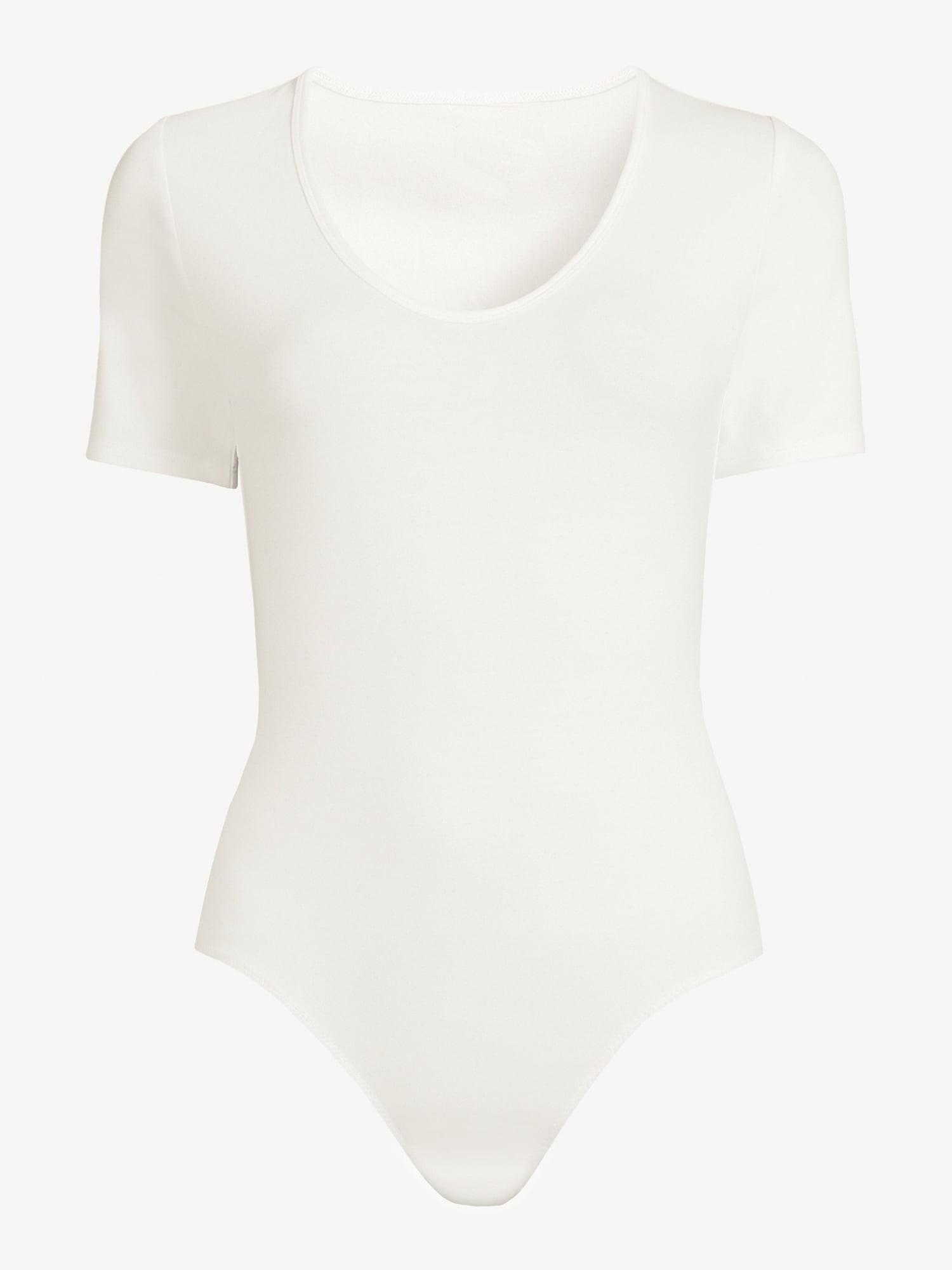 Free Assembly Women's U-Neck Bodysuit with Short Sleeves