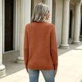 thumbnail image 4 of Garbnen Sweaters for Women Basic Solid Color Crew Neck Long Sleeve Knit Sweater for Women Fall Winter Layering Lightweight Warmth Women Pullover Light Brown M, 4 of 8