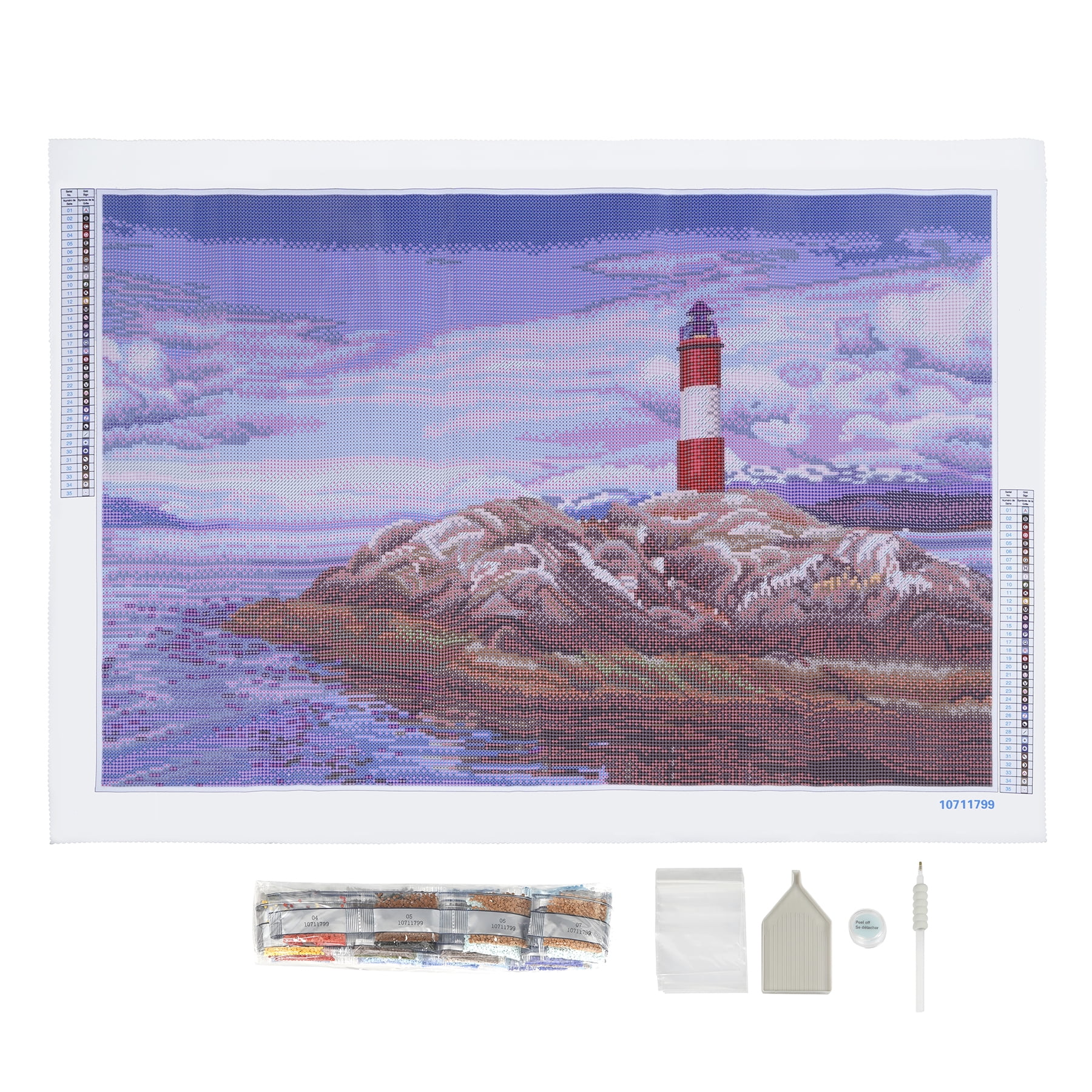Lighthouse Painting Diamond Art Kit by Make Market – Full Drill with Gems & Tools - 20" x 30" Canvas - 6 Pack