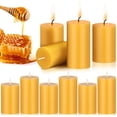 thumbnail image 1 of Threlaco 10 Pcs Pure Beeswax Candles Set Natural Unscented Beeswax Pillar Candle 2 x 3 Inch 2 x 4 Inch Smokeless Bees Wax Long Burn Time Scentless Candles for Prayer Room Deco, 1 of 6