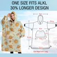 thumbnail image 4 of Oversized Wearable Blanket Hoodie,Colorful Sun Moon Star Planet Pattern Sherpa Blanket Hoodie with Super Pockets,Super Warm Fuzzy Pullover for Women & Men, 4 of 6