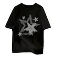 thumbnail image 4 of Arlun Mens Fashion Stars Graphic Tees Oversized Crew Neck Short Sleeve Streetwear Vintage T-Shirts Summer Relaxed Fit Comfortable Drop Sleeves Preppy Style Casual Tops 2026 Black XL, 4 of 4